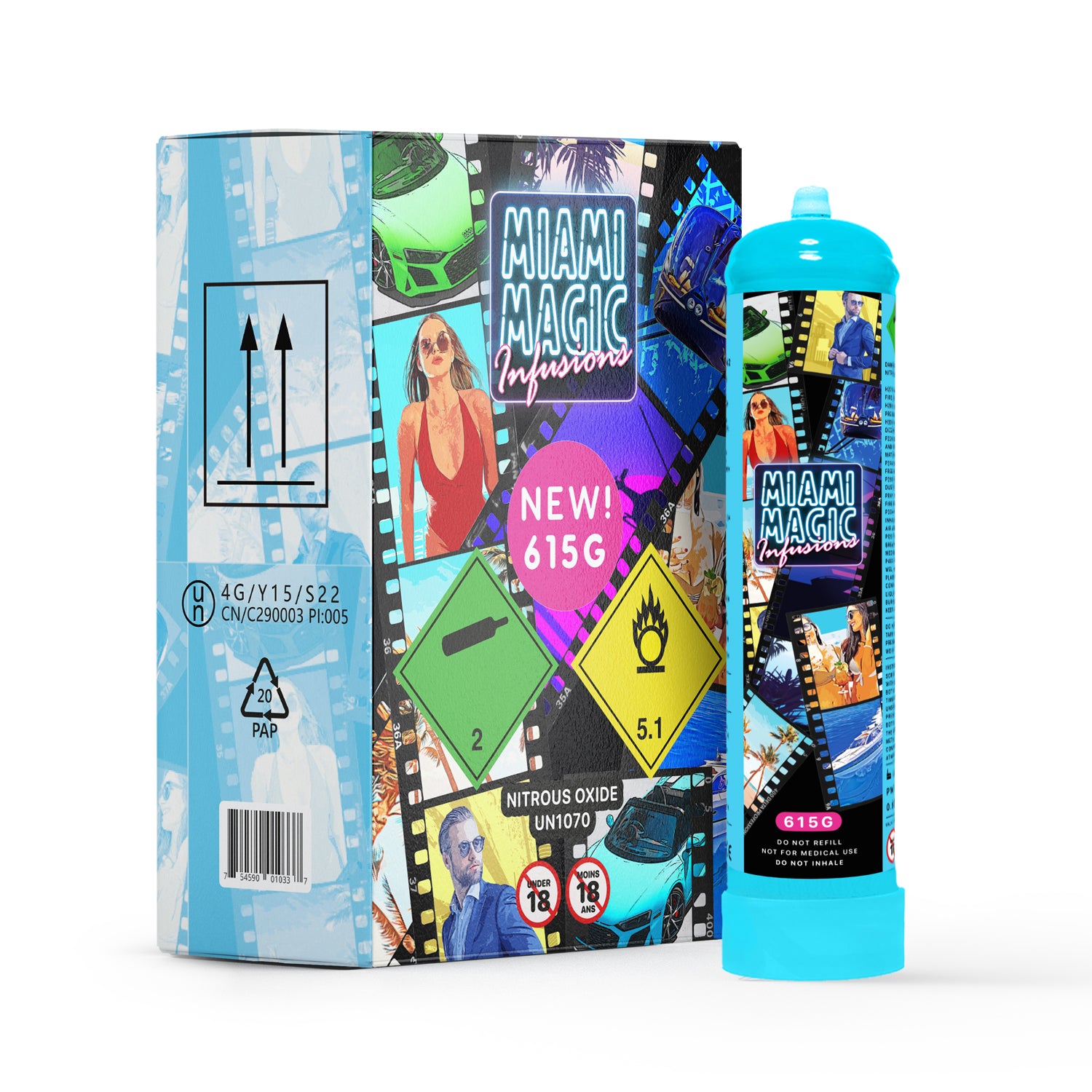 6 x Miami Magic Infusions 615g N2O Canister
