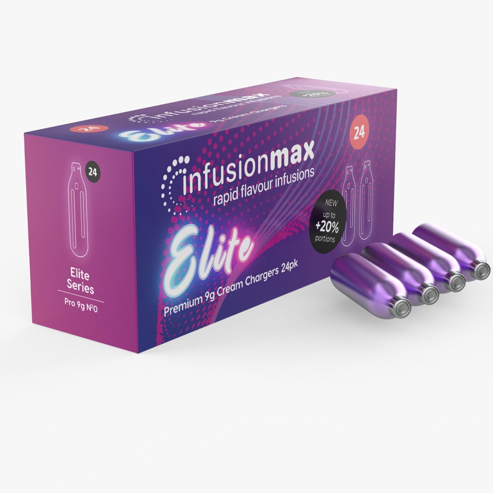 InfusionMax ELITE Cream Chargers - 25 x 24 Pack (1 Karton) *NEU 2022*